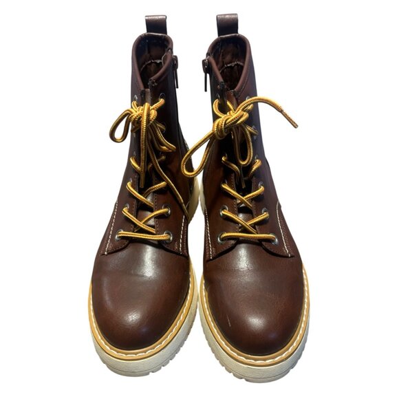 Madden Girl Kentt Lace Up Brown Combat Boots Womens Size 8M PU Upper - Picture 3 of 13